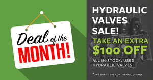 Calls us today to save $100.00 off all in stock hydraulic control valves.